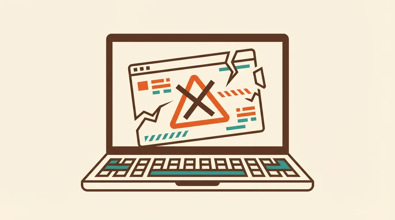 Frustrated person looking at broken website