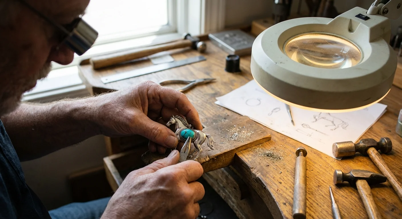 Marcus King crafting silver jewelry