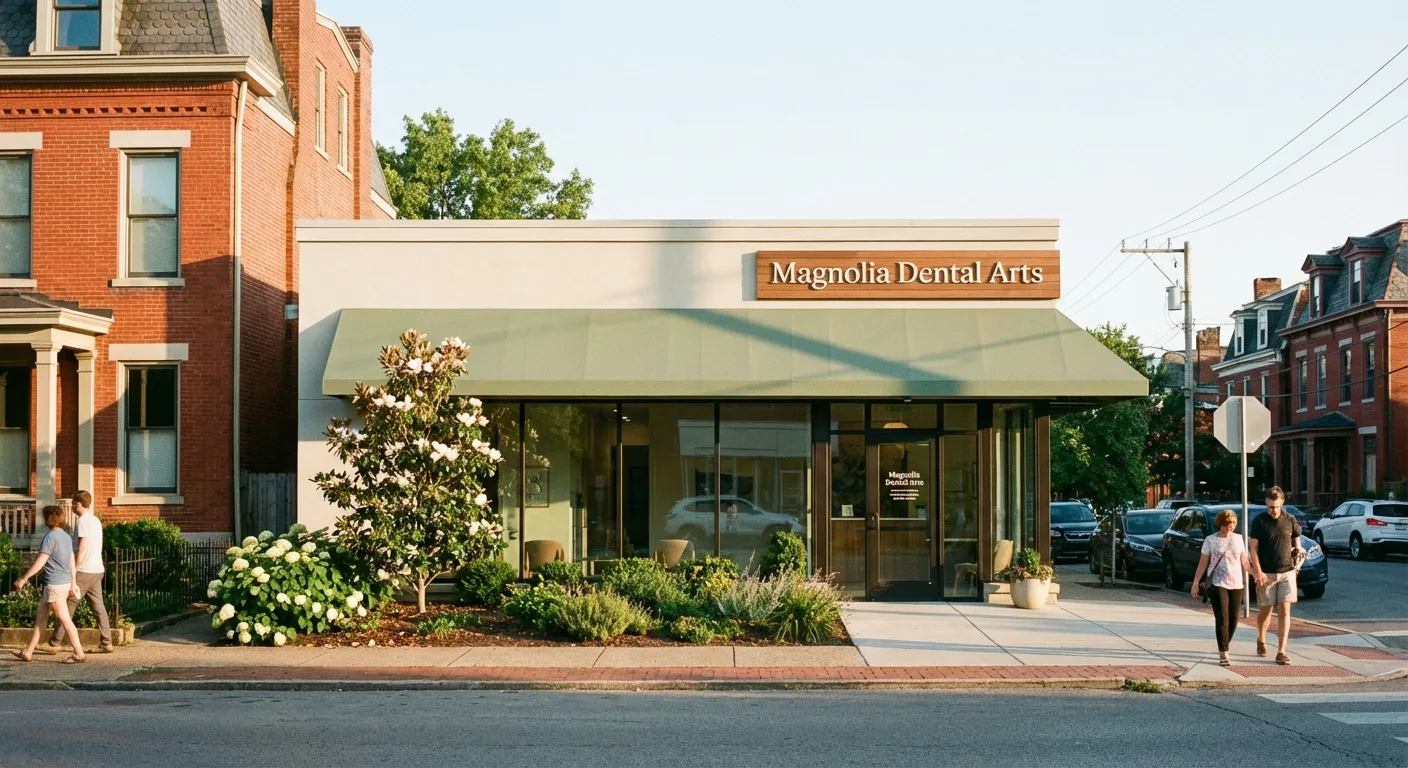 Concept image of a fictional dental exterior, not an actual office