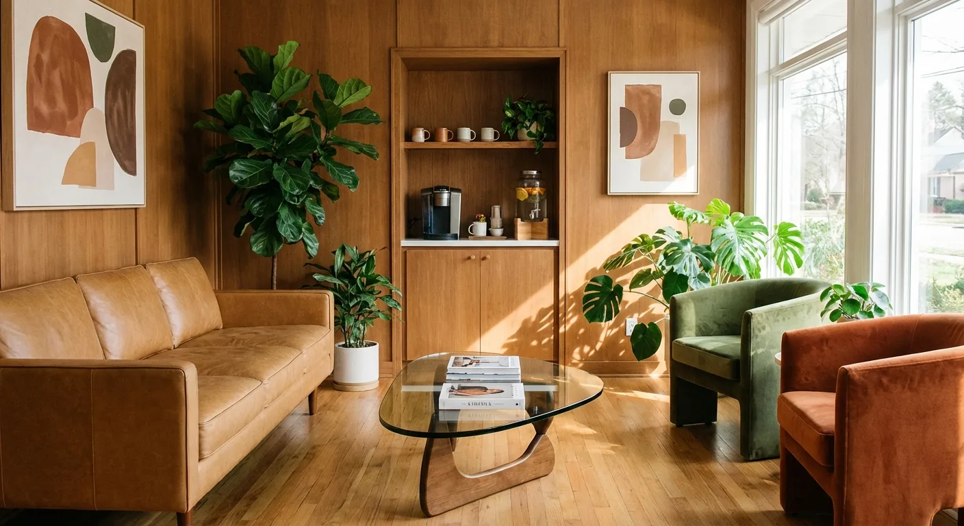 Concept image of a dental waiting area, not an actual office